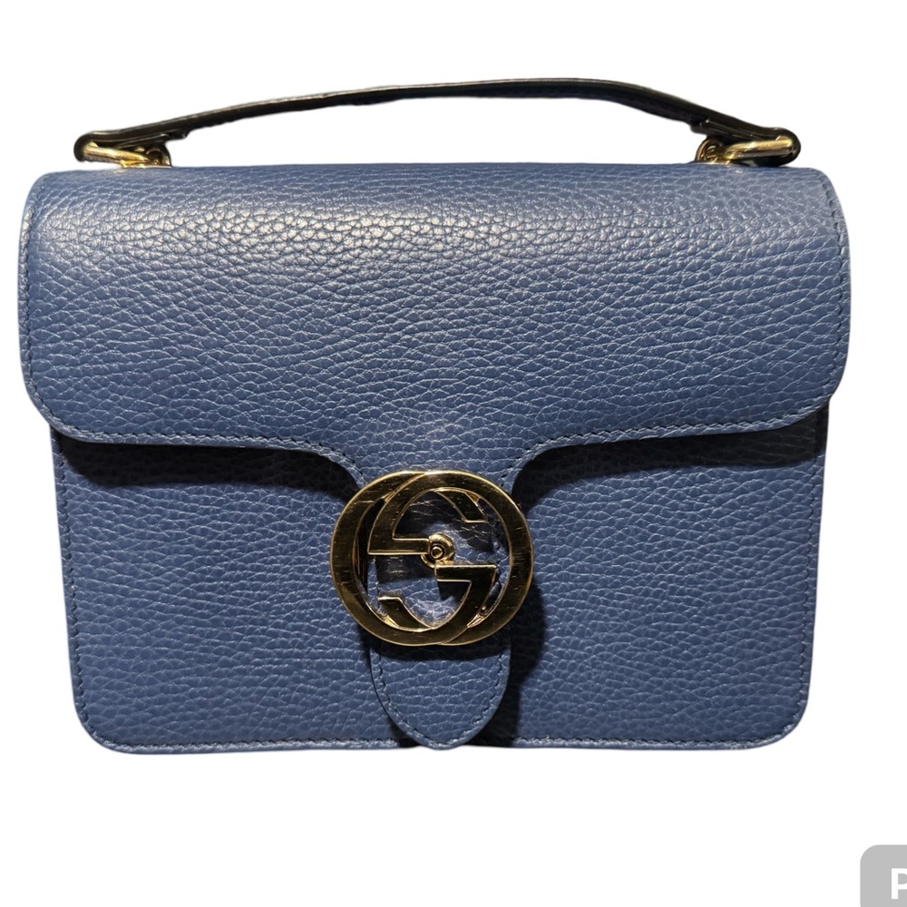 Dollar Calfskin Small Interlocking G Shoulder Bag Caspian